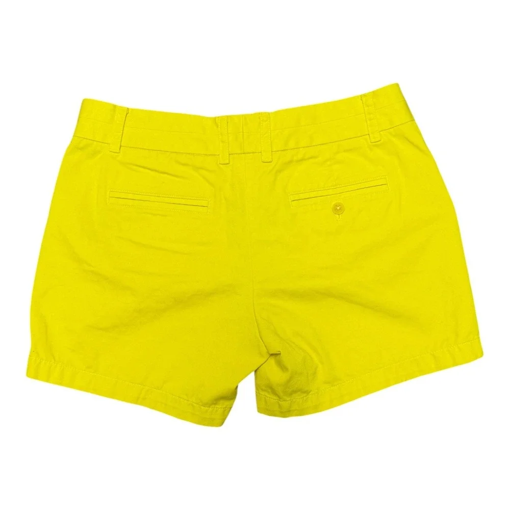 J.Crew Chino Broken-In Shorts Womens 8 Neon Yellow Cotton Casual Summer 4 Inseam